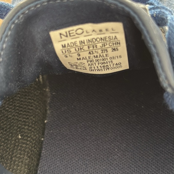 Adidas neo men size 9.5 blue suede sneaker shoes ortholite insoles. Gently used - Picture 5 of 7
